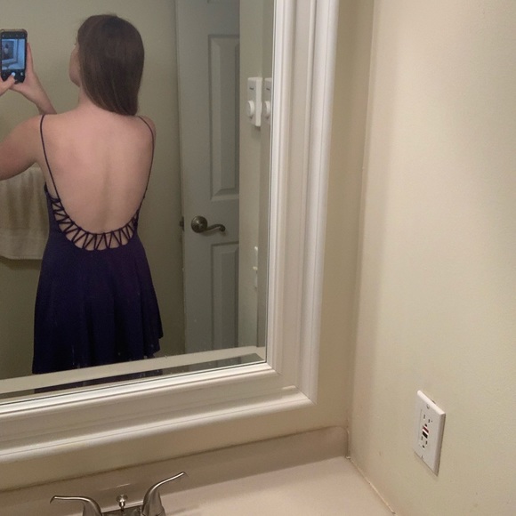 UO Silence + Noise Purple Dress with Cut-Out Back - Picture 5 of 8